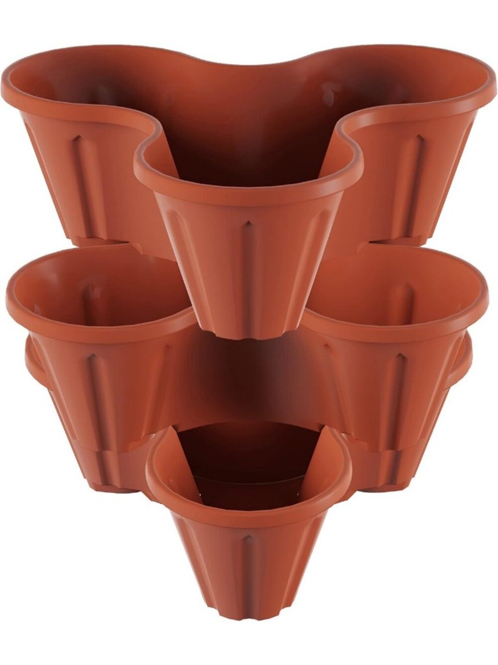 3-Tier Stacking Planter Tower - Space-Saving Vertical Garden Pots for Herbs